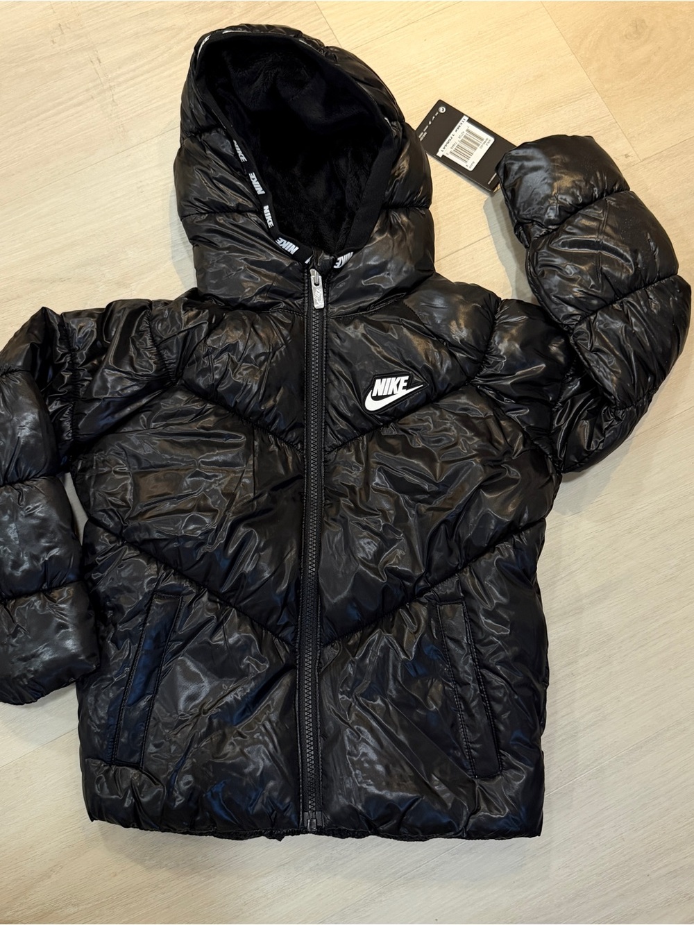 Nike Black and Black Hooded Jacket